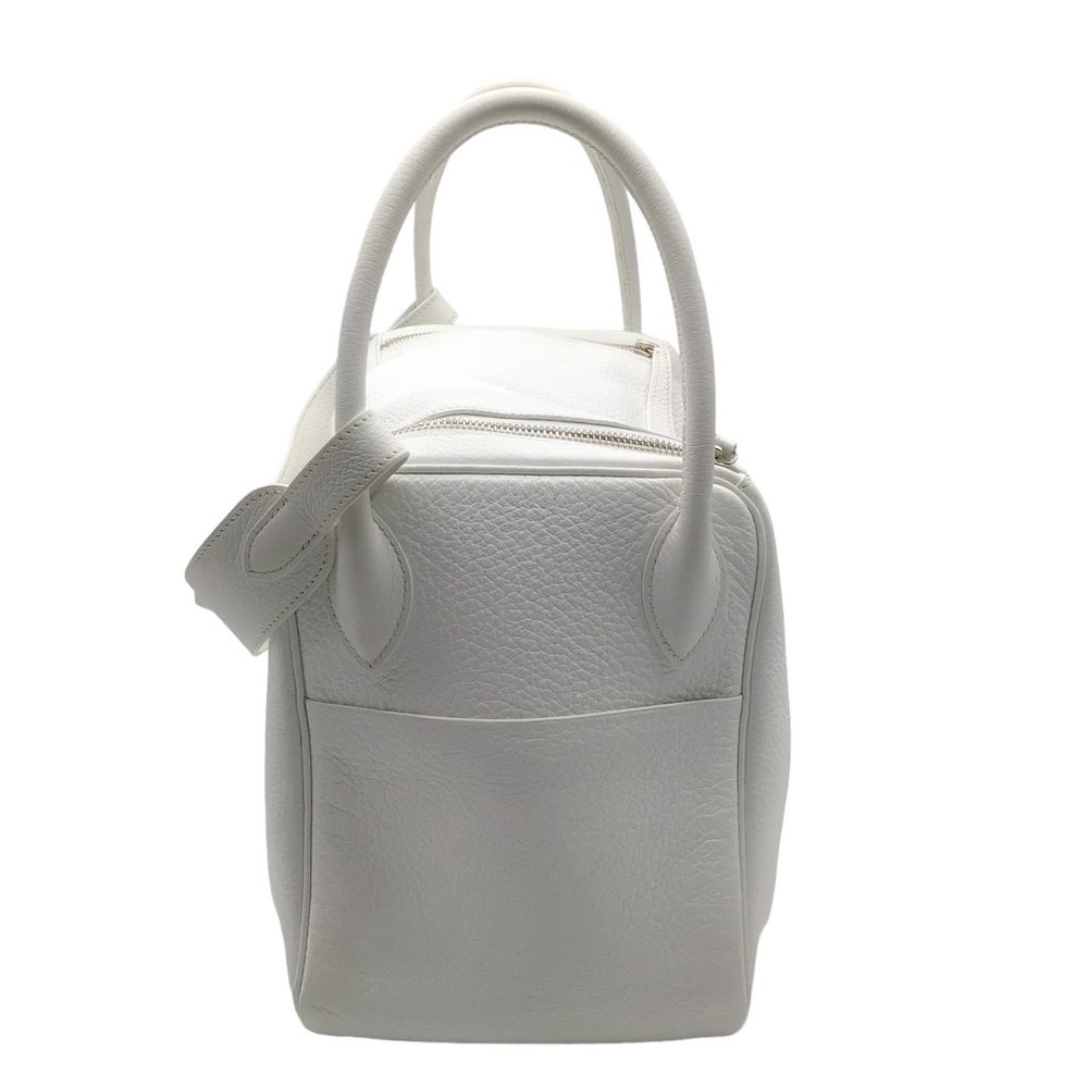 HERMES WHITE 2007 TOGO LEATHER LINDY HANDBAG - Picture 2 of 12